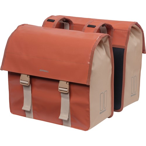 Load image into Gallery viewer, Basil Urban Load dubbele fietstas, rood, waterdicht, 48-53L
