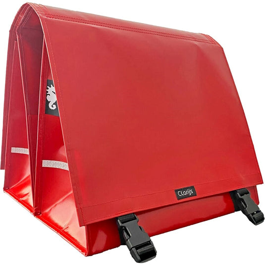 Clarijs fietstas dubbel l pvc 40l met uitsparing rood