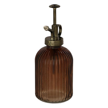 Esschert design plantensproeier glas geribbeld bruin of grijs l8 x d7,6 x h19,2cm