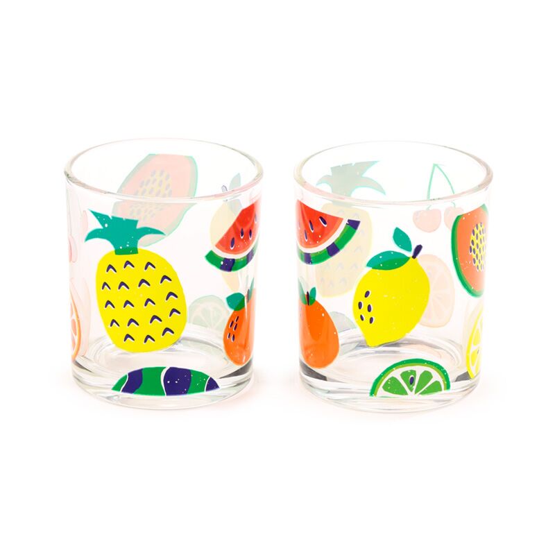 Load image into Gallery viewer, Zomer fruit set 2 glazen drinkglazen 250ml
