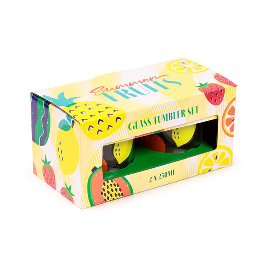 Zomer fruit set 2 glazen drinkglazen 250ml