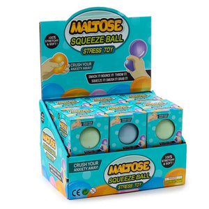 Maltose knijpbaar glow in the dark stress bal