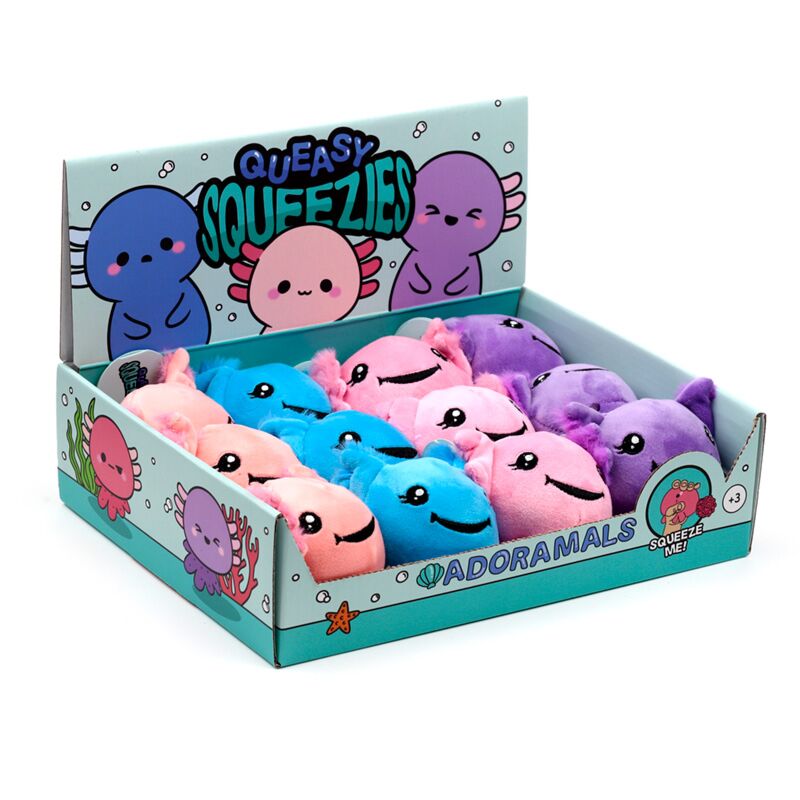Load image into Gallery viewer, Queasy squeezies axolotl (salamander) knijp speelgoed
