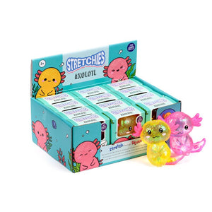 Knijpbare glitter axolotl stress speelgoed