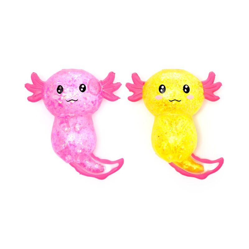 Load image into Gallery viewer, Knijpbare glitter axolotl stress speelgoed
