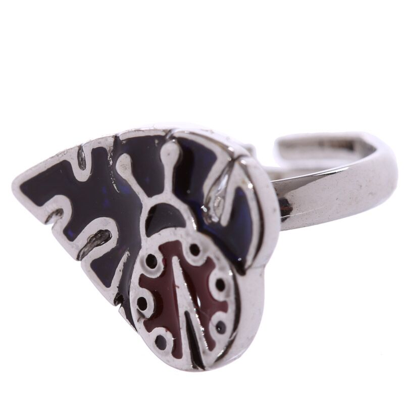 Load image into Gallery viewer, Kinder moodring met dier, kever bloem

