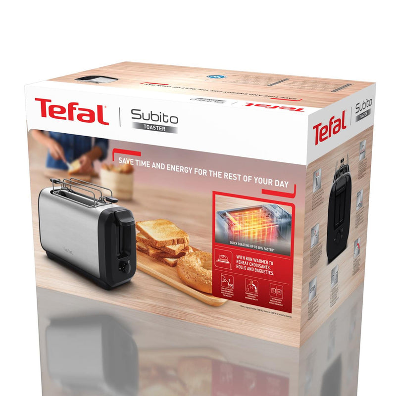Load image into Gallery viewer, Tefal subito rvs broodrooster 1300w
