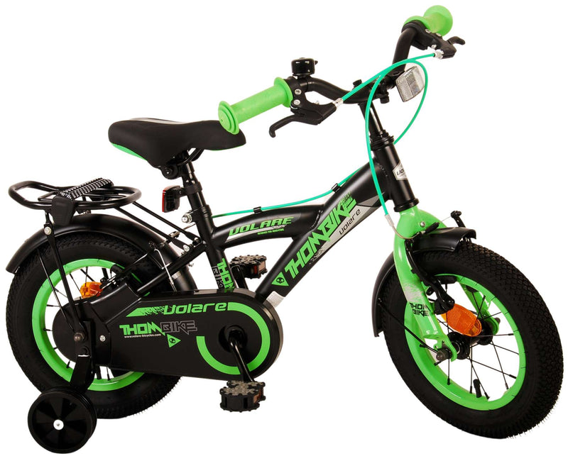 Load image into Gallery viewer, Volare Thombike Kinderfiets Jongens 12 inch Zwart Groen Twee Handremmen

