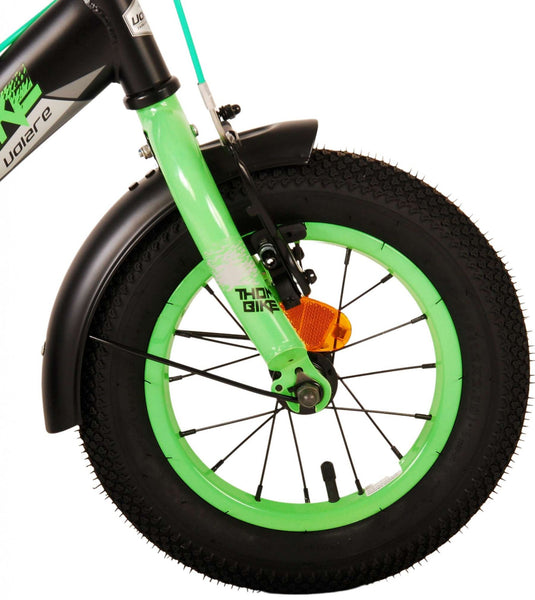 Volare Thombike Kinderfiets Jongens 12 inch Zwart Groen Twee Handremmen
