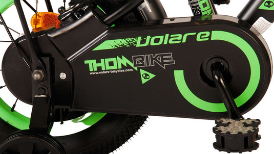 Volare Thombike Kinderfiets Jongens 12 inch Zwart Groen Twee Handremmen
