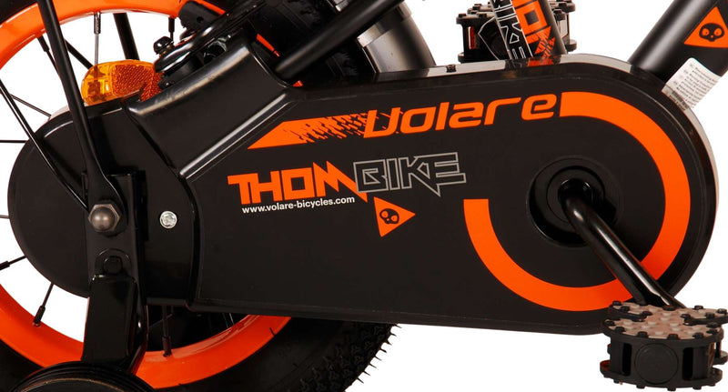 Load image into Gallery viewer, Volare Thombike Kinderfiets - Jongens - 12 inch - Zwart Oranje - Twee Handremmen
