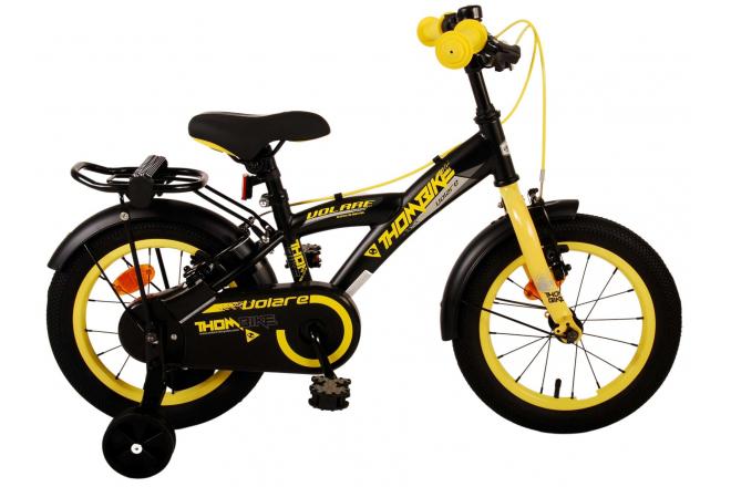 Load image into Gallery viewer, Volare Thombike Kinderfiets Jongens 14 inch Zwart Geel Twee Handremmen
