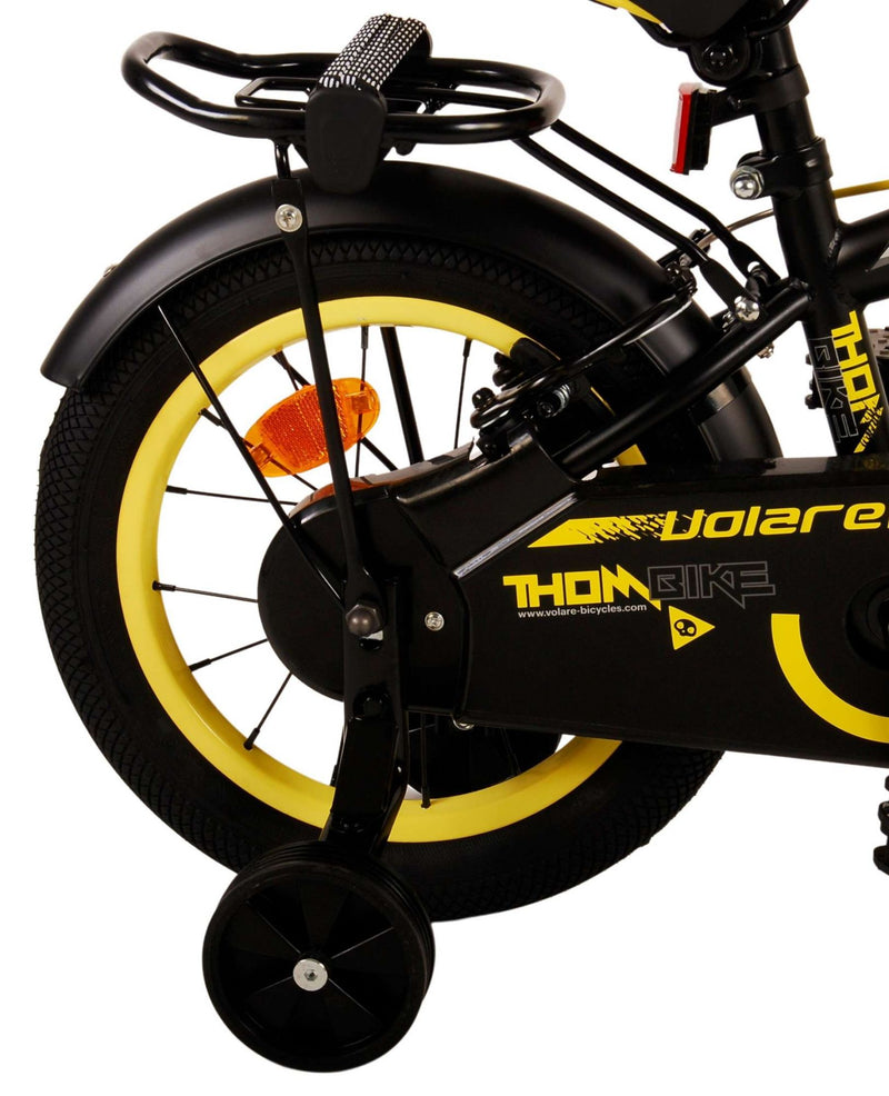 Load image into Gallery viewer, Volare Thombike Kinderfiets Jongens 14 inch Zwart Geel Twee Handremmen
