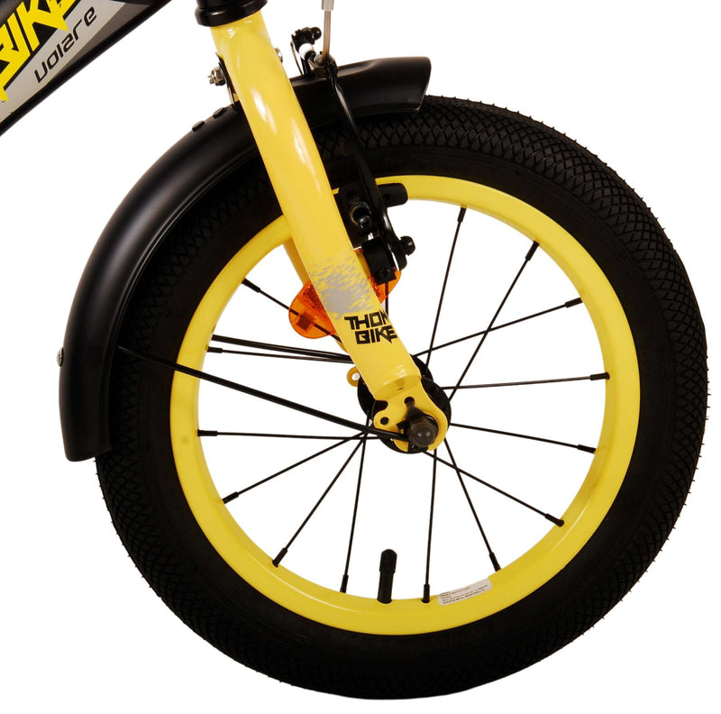 Load image into Gallery viewer, Volare Thombike Kinderfiets Jongens 14 inch Zwart Geel Twee Handremmen
