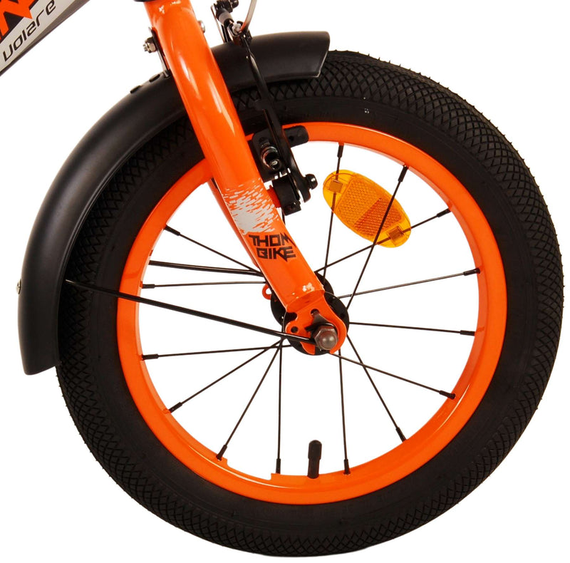 Load image into Gallery viewer, Volare Thombike Kinderfiets Jongens 14 inch Zwart Oranje Twee Handremmen
