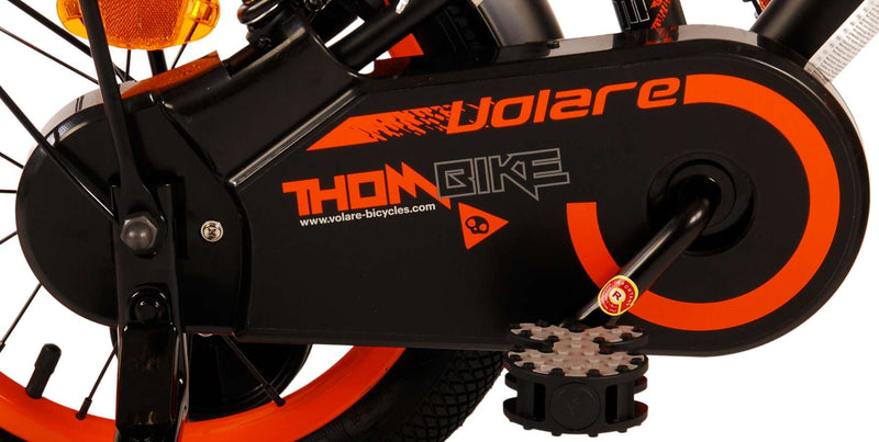 Load image into Gallery viewer, Volare Thombike Kinderfiets Jongens 14 inch Zwart Oranje Twee Handremmen
