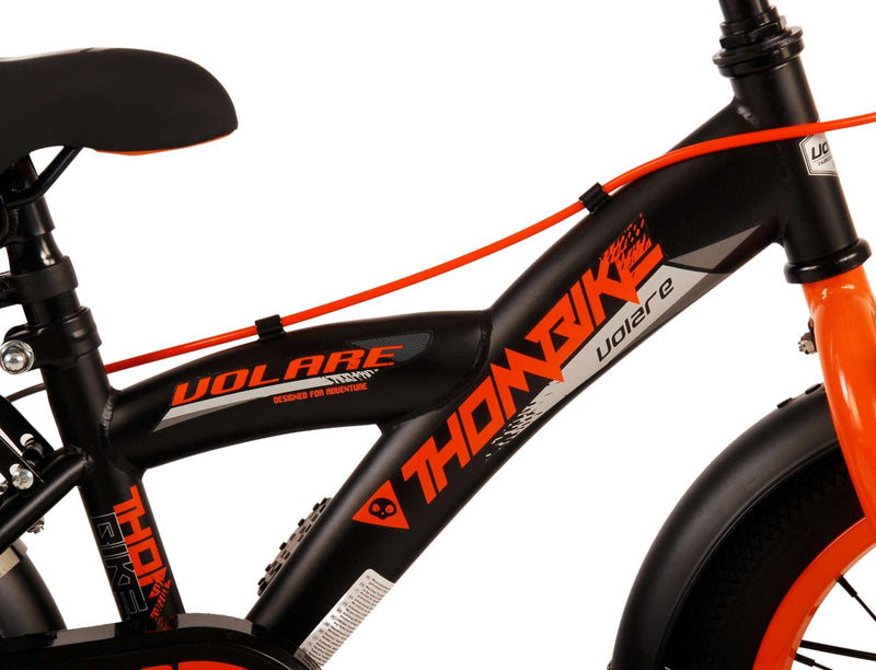 Load image into Gallery viewer, Volare Thombike Kinderfiets Jongens 14 inch Zwart Oranje Twee Handremmen
