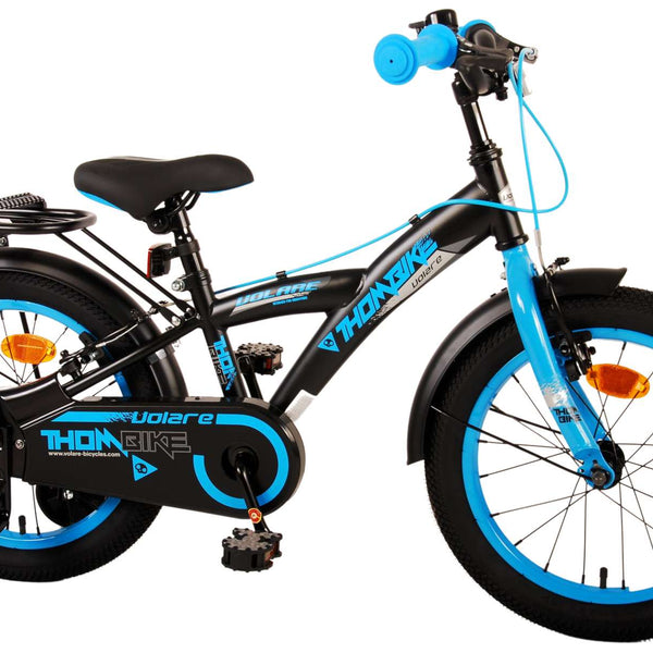 Volare Thombike Kinderfiets - Jongens - 16 inch - Zwart Blauw - Twee Handremmen