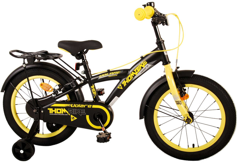 Load image into Gallery viewer, Volare Thombike Kinderfiets Jongens 16 inch Zwart Geel Twee Handremmen
