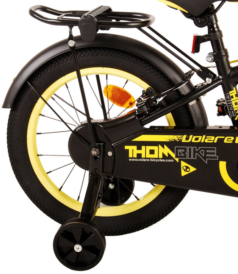 Load image into Gallery viewer, Volare Thombike Kinderfiets Jongens 16 inch Zwart Geel Twee Handremmen
