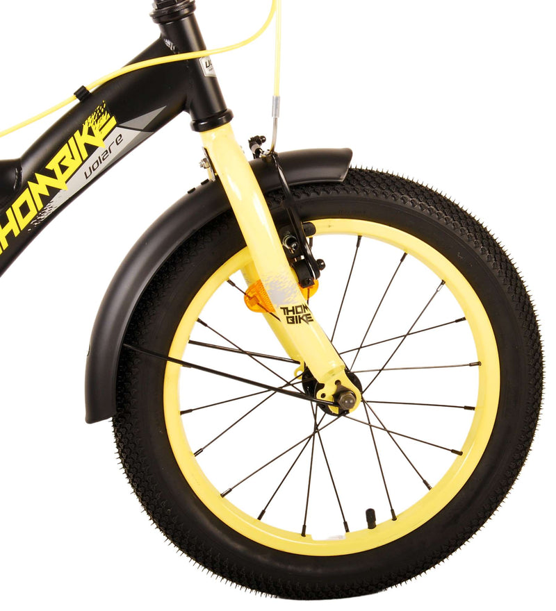 Load image into Gallery viewer, Volare Thombike Kinderfiets Jongens 16 inch Zwart Geel Twee Handremmen
