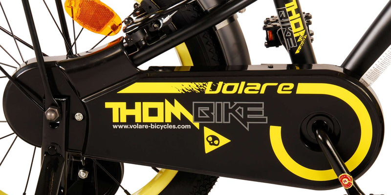 Load image into Gallery viewer, Volare Thombike Kinderfiets Jongens 16 inch Zwart Geel Twee Handremmen
