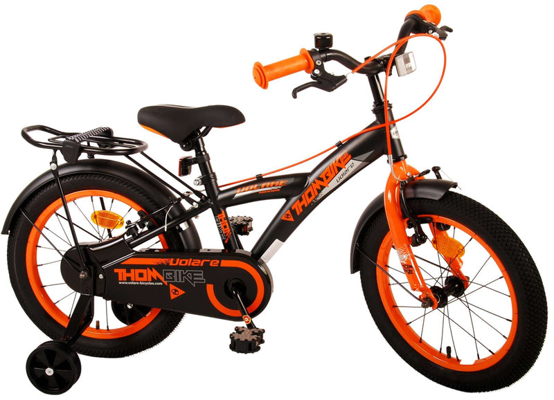 Load image into Gallery viewer, Volare Thombike Kinderfiets Jongens 16 inch Zwart Oranje Twee Handremmen
