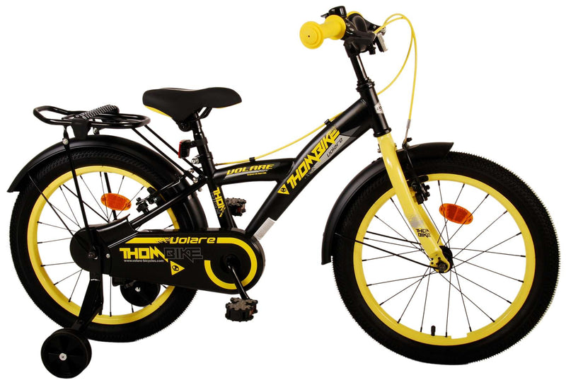 Load image into Gallery viewer, Volare Thombike Kinderfiets Jongens 18 inch Zwart Geel Twee handremmen
