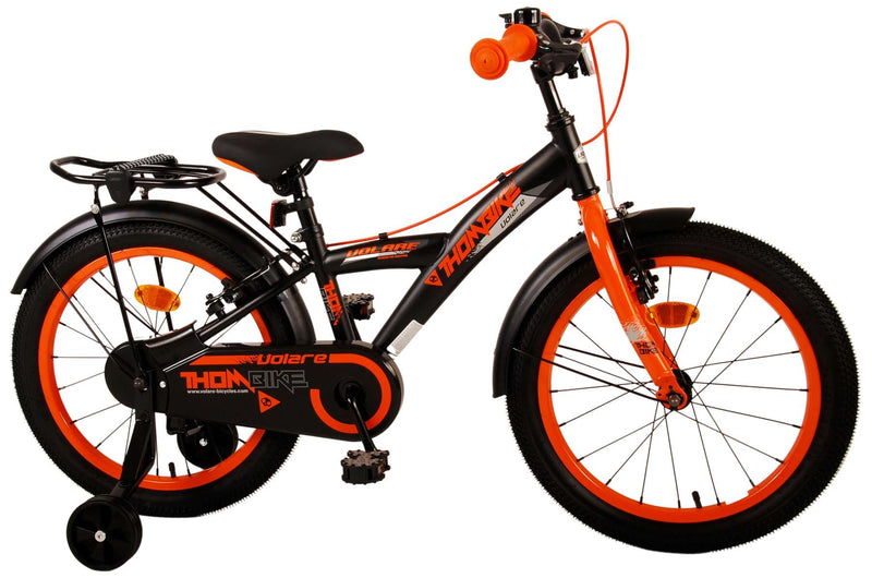Load image into Gallery viewer, Volare Thombike Kinderfiets Jongens 18 inch Zwart Oranje Twee handremmen
