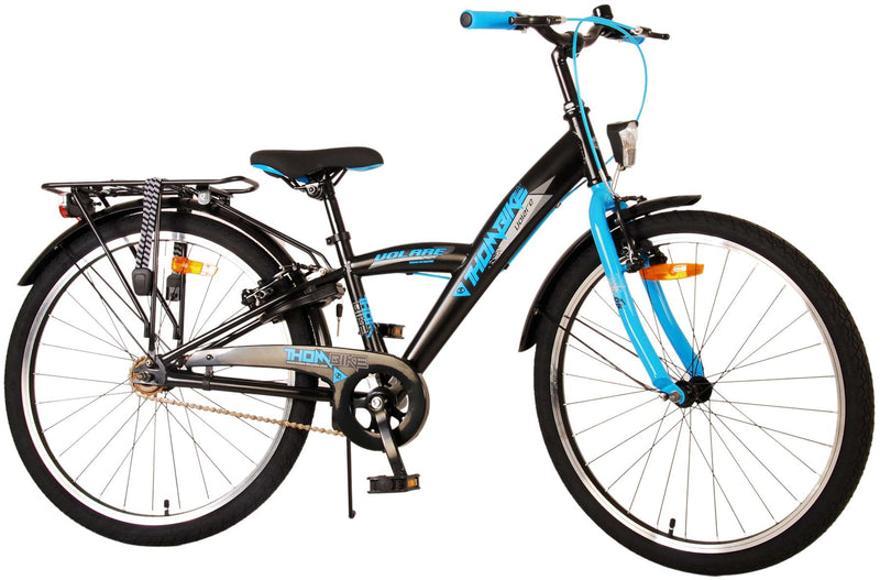 Load image into Gallery viewer, Volare thombike kinderfiets - jongens - 24 inch - zwart blauw - twee handremmen
