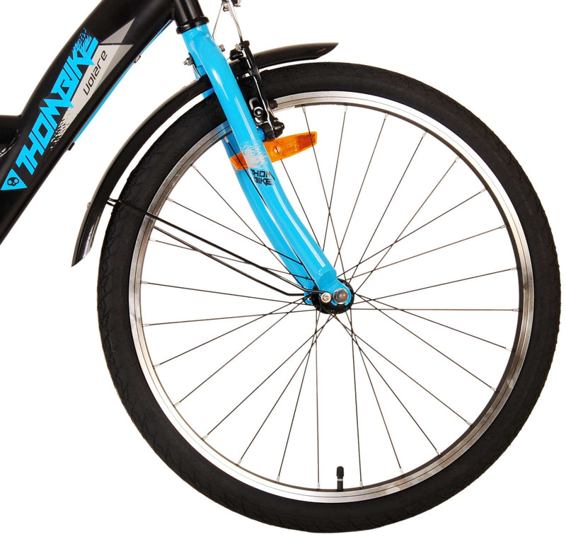 Load image into Gallery viewer, Volare thombike kinderfiets - jongens - 24 inch - zwart blauw - twee handremmen
