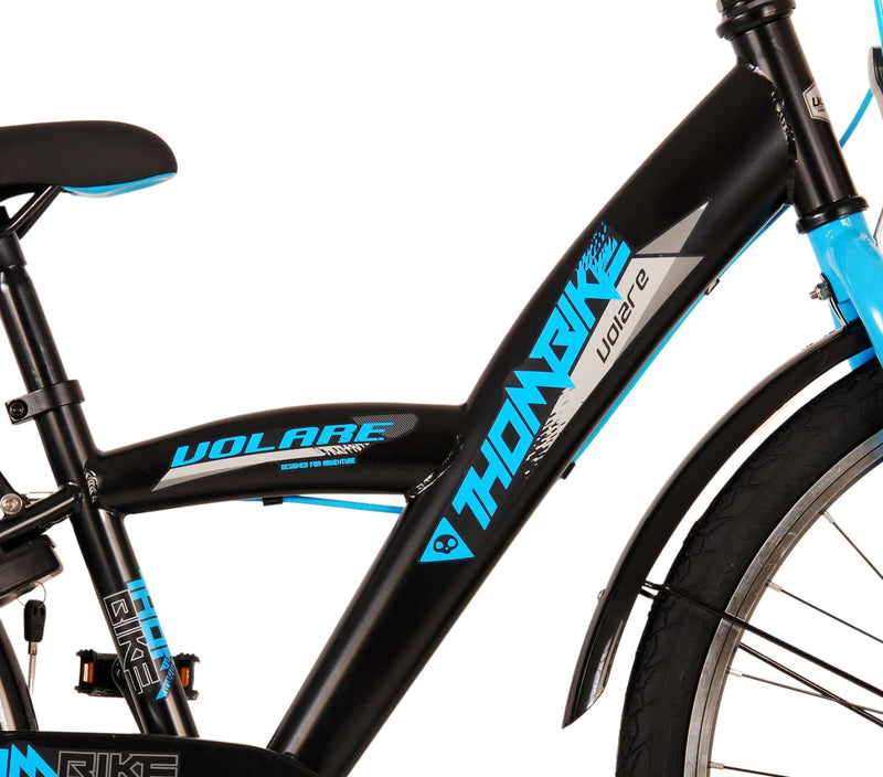 Load image into Gallery viewer, Volare thombike kinderfiets - jongens - 24 inch - zwart blauw - twee handremmen
