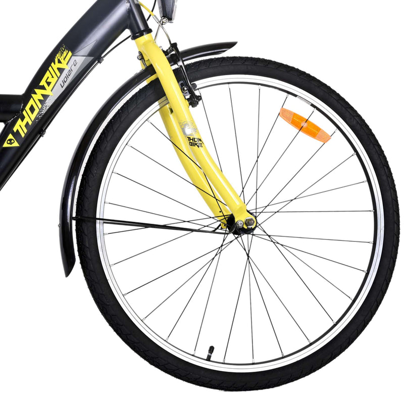 Load image into Gallery viewer, Volare Thombike Kinderfiets Jongens 26 inch Zwart Geel3 versnellingen
