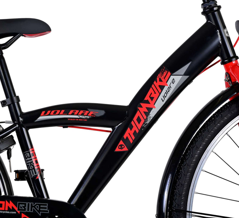 Load image into Gallery viewer, Volare Thombike Kinderfiets Jongens 26 inch Zwart Rood Twee Handremmen

