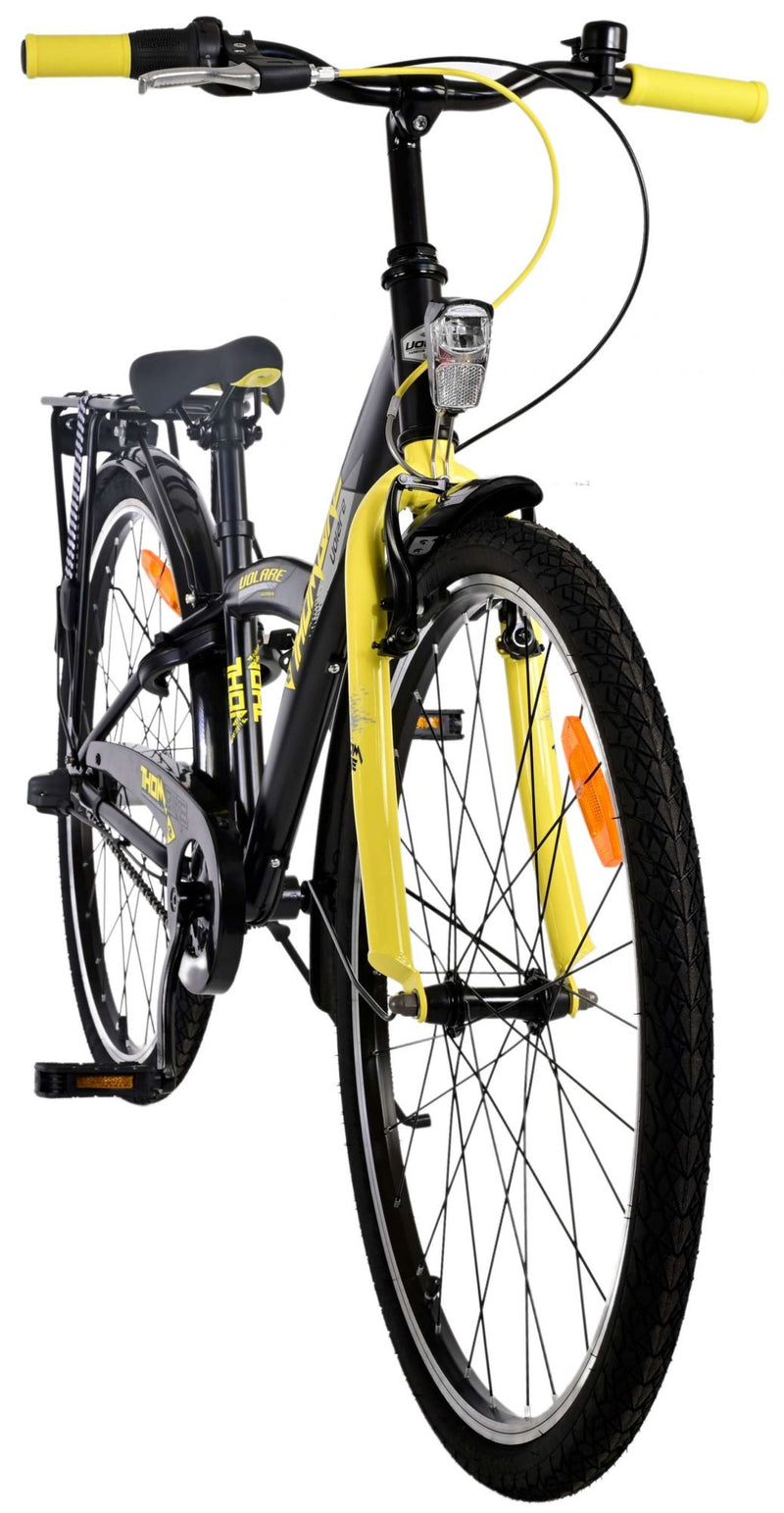 Load image into Gallery viewer, Volare Thombike Kinderfiets Jongens 26 inch Zwart Geel3 versnellingen

