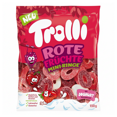 Trolli red fruits mini rings zakje (15x 200g)