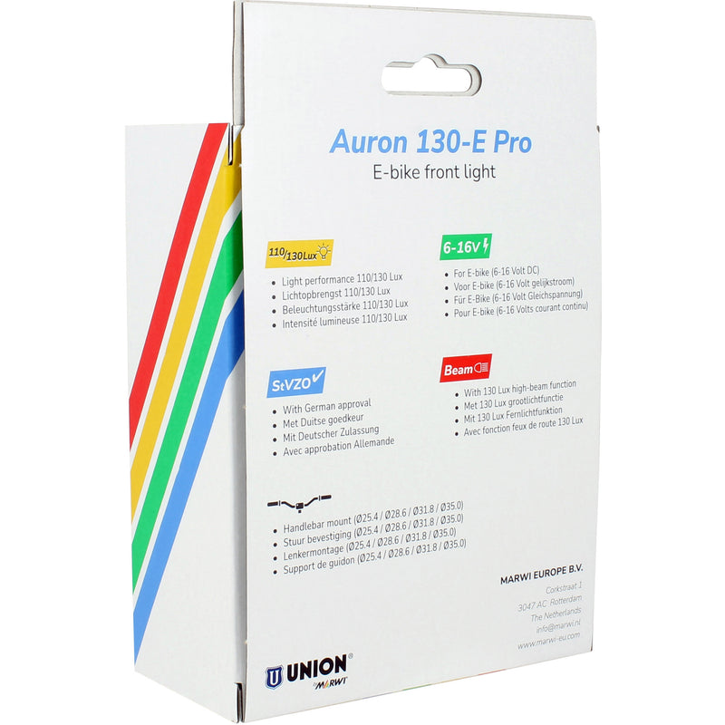 Afbeelding laden in galerijviewer, Union koplamp auron 130-e pro e-bike 6-16v 130lux
