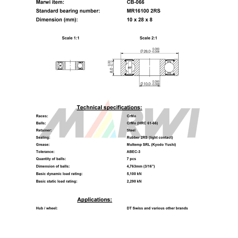Load image into Gallery viewer, Marwi union kogellager ball bearing union cb-066 10x28x8

