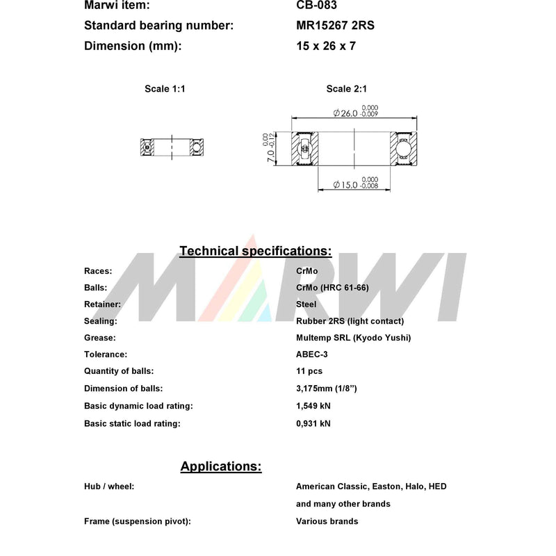 Load image into Gallery viewer, Marwi union kogellager ball bearing union cb-083 15x26x7
