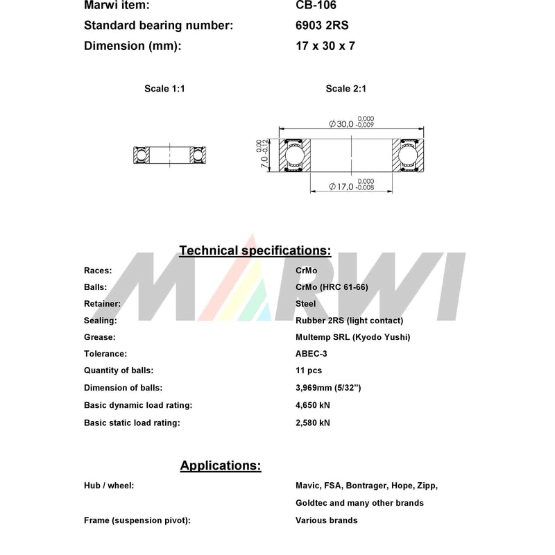 Load image into Gallery viewer, Union kogellager ball bearing cb-106 17x30x7
