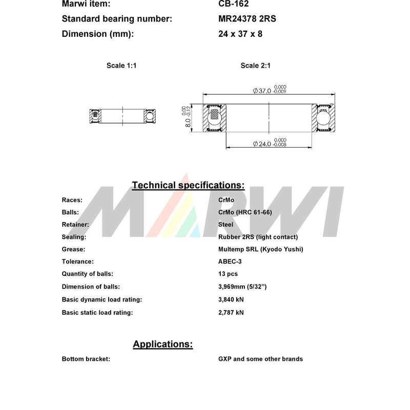 Load image into Gallery viewer, Union kogellager ball bearing cb-162 24x37x8
