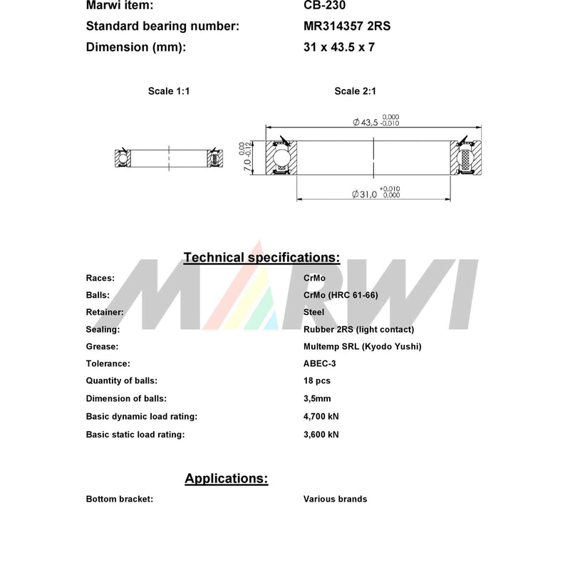 Load image into Gallery viewer, Union kugellager ball bearing cb-230 31x43,5x7

