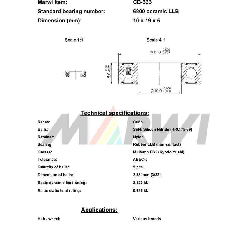Load image into Gallery viewer, Union kogellager ball bearing cb-323 10x19x5
