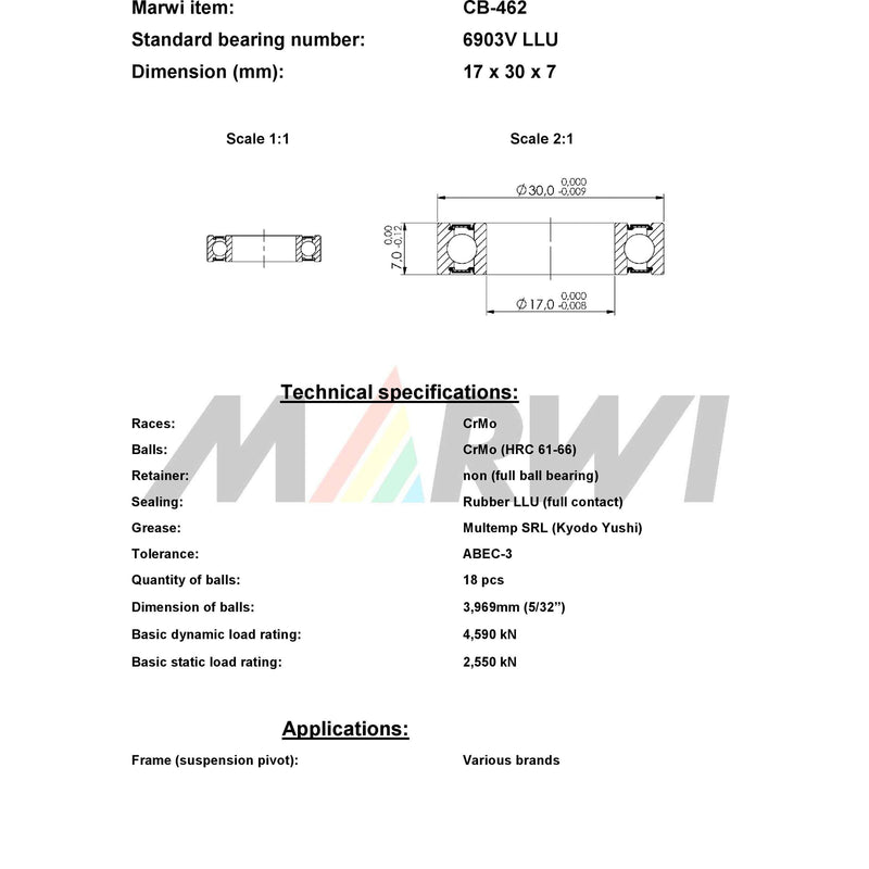 Load image into Gallery viewer, Union kugellager ball bearing cb-462 17x30x7
