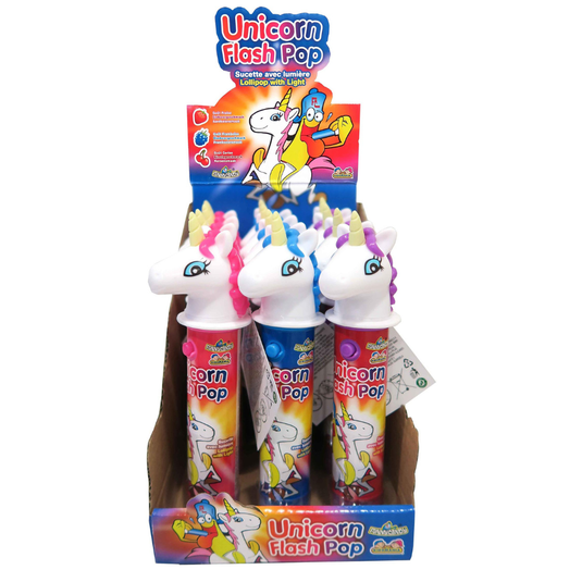 Funny candy unicorn flash pop (12x 12gr)