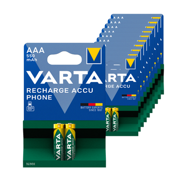 Varta aaa oplaadbare batterijen phone hr03 500mah (10x 2 stuks)
