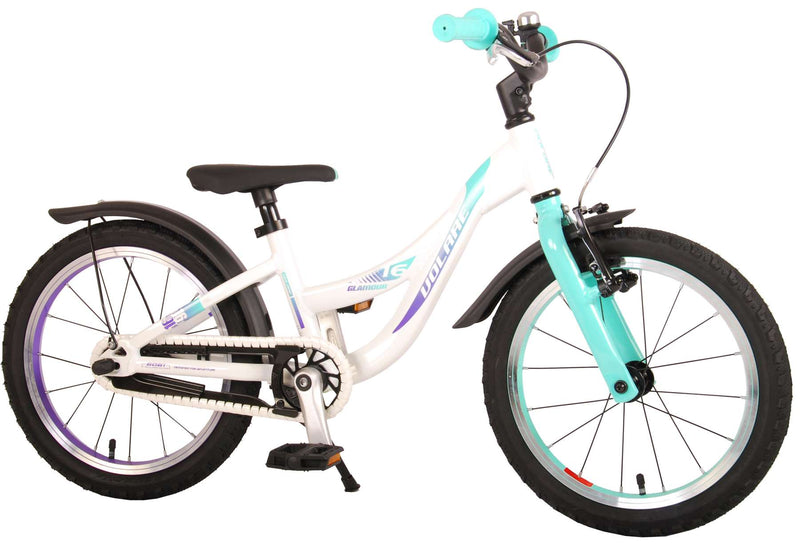 Load image into Gallery viewer, Volare Glamour Kinderfiets - Meisjes - 16 inch - Wit Mint Groen - Prime Collection
