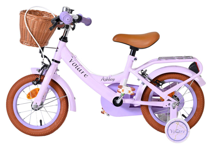 Afbeelding laden in galerijviewer, Volare ashley kinderfiets - meisjes - 12 inch - lila - twee handremmen
