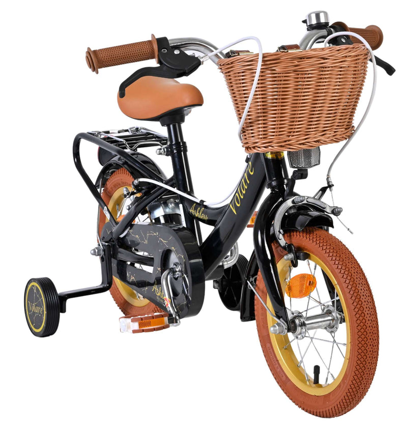 Afbeelding laden in galerijviewer, Volare ashley kinderfiets - meisjes - 12 inch - zwart - twee handremmen
