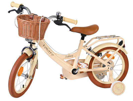 Volare ashley kinderfiets - meisjes - 14 inch - creme - twee handremmen